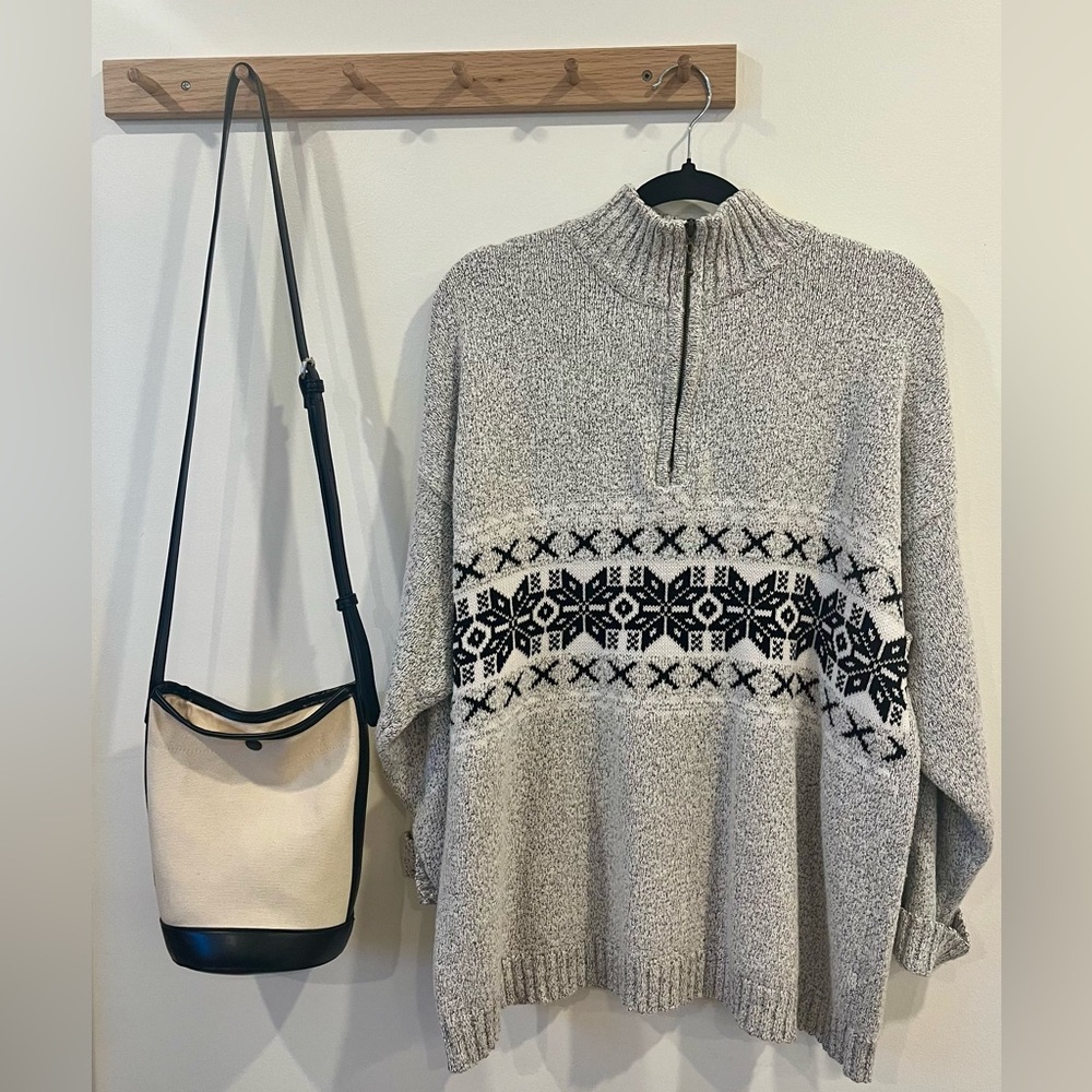 Vintage Fair Aisle Quarter Zip Sweater